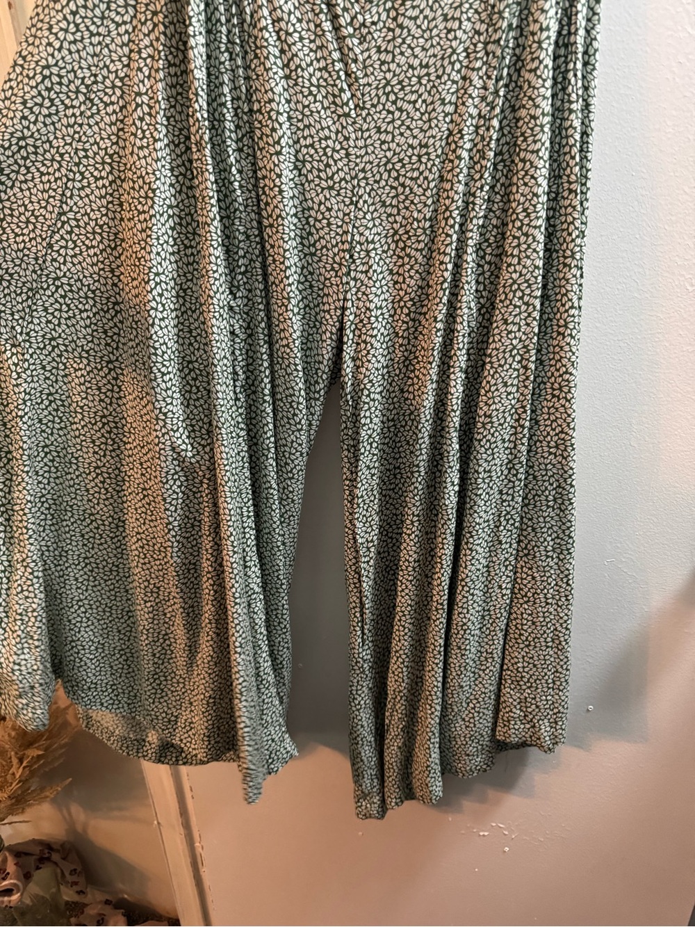 Petal & Pup Sage Green Printed Boot Flare Pants
